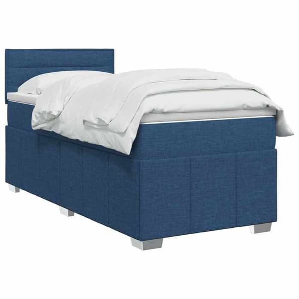Maison Exclusive - Boxspring säng med madrass Blå 100 x 200 cm Tyg Blå