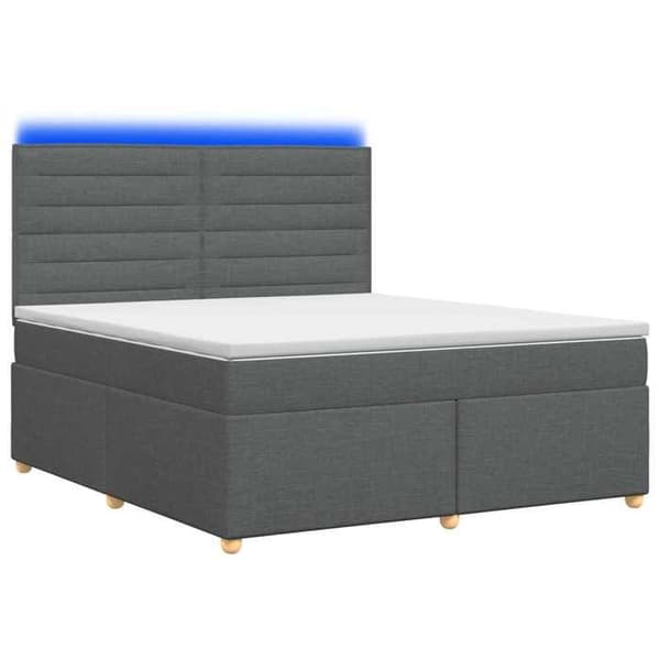 Maison Exclusive - Boxspring seng med madras Mørkegrå 140 x 200 cm Stof Mörkgrå