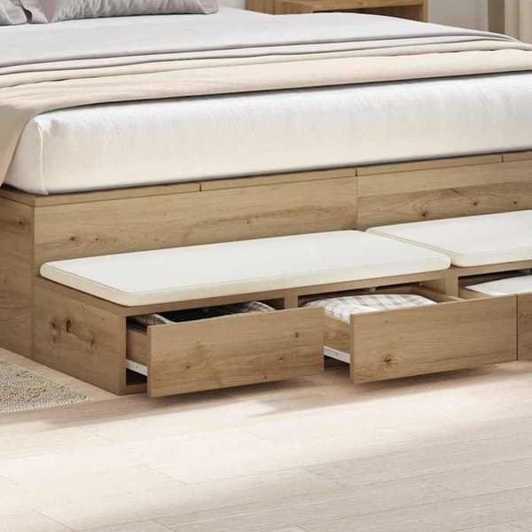Maison Exclusive - Håndlavede egetræs sengeborde 135 x 36,5 x 16,5 cm Hantverks-ek