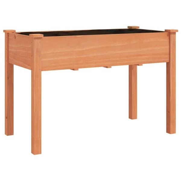 Maison Exclusive - Blomlåda med brun foder 118x59x76 cm massiv furu