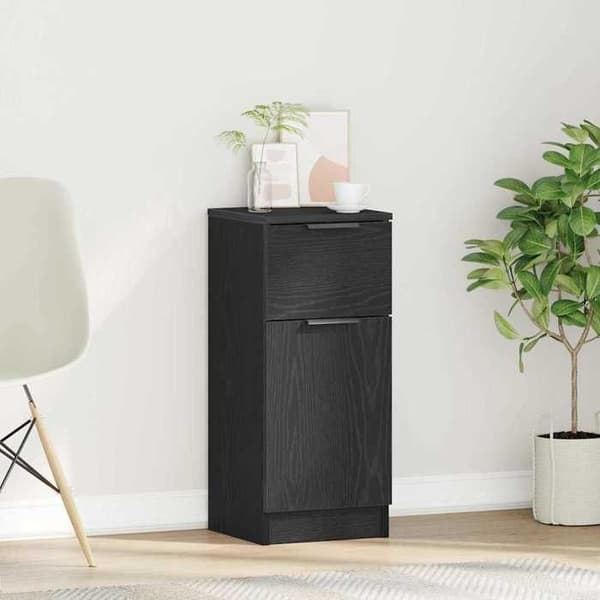 Buffet - EKSKLUSIVT HUS - Rektangulær - Sort eg - 30 x 30 x 70 cm - Ingeniørtræ svart ek