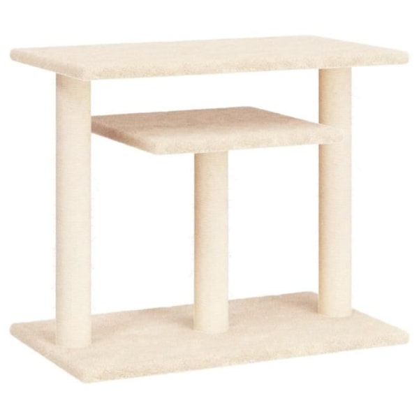 Kattetræ - Creme - 62,5 cm - Konstrueret træ - Sisalstolpe - Til mellemstore katte Grädde