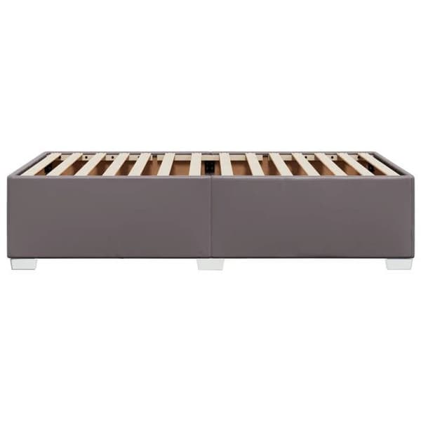 Sengestel - EKSKLUSIV HUS - 100 x 200 cm - Grå kunstlæder - Inkluderet lamelbund - Robuste ben Grå