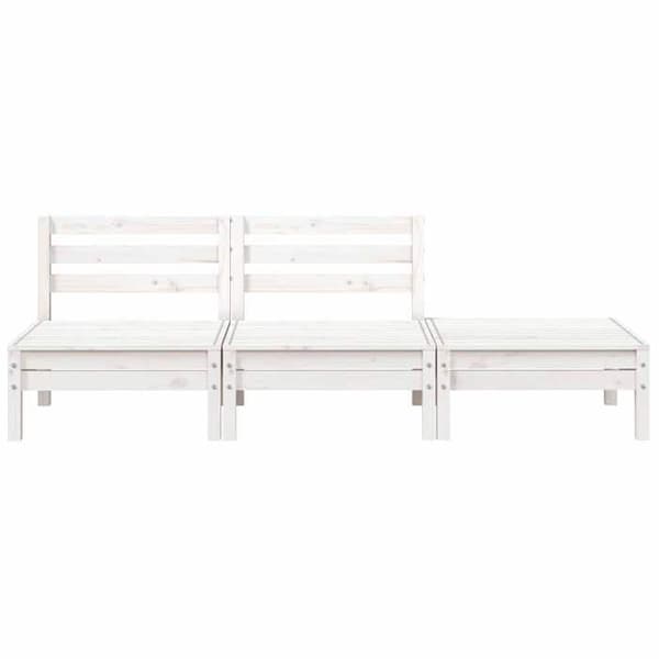 Maison Exclusive - Trädgårdssoffa 3 platser vit massiv furu