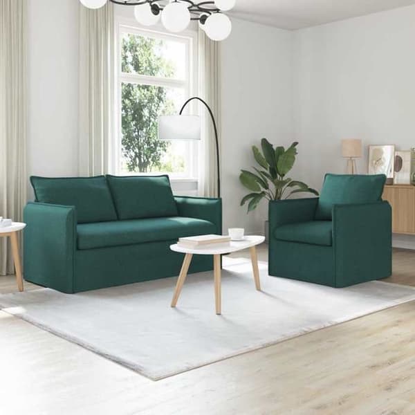 Maison Exclusive - Sæt af 2 sofaer Mørkegrøn Stof