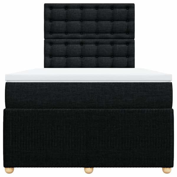 Maison Exclusive - Seng med lameller og madras Sort 120x200 cm Stof