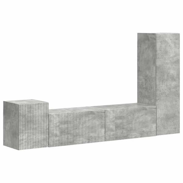 Maison Exclusive - TV-møbel sæt 4 dele Grå beton Ingeniørtræ