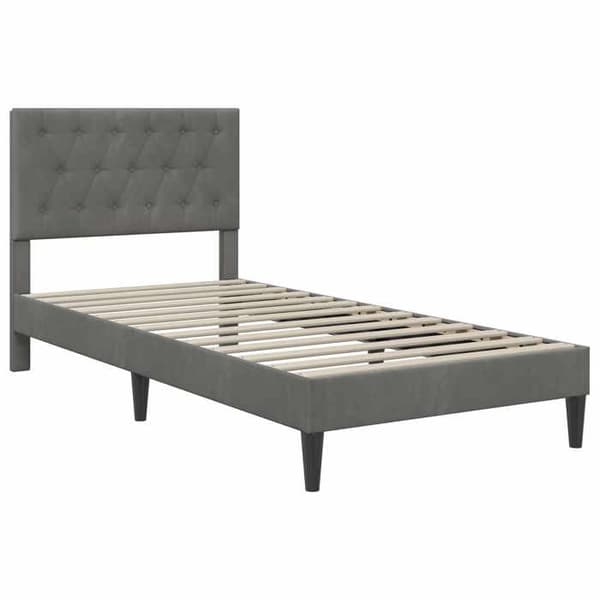 Maison Exclusive - Sängram med madrass Mörkgrå 90 x 190 cm Sammet