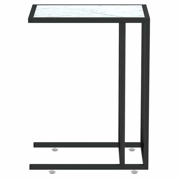 Maison Exclusive - Skrivbordstablå i marmor vit 50x35x65cm Härdat glas Vit marmor