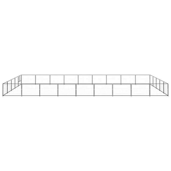 Chenil - Eksklusivt Hus - Sort - Robust Stål - 900 x 500 x 70 cm Svart