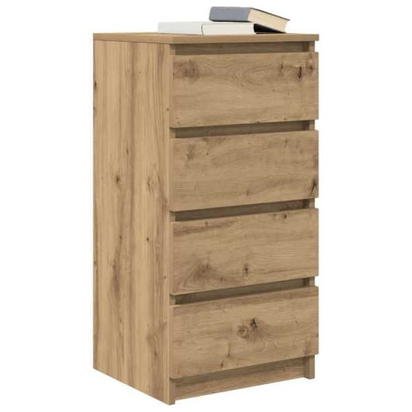 Maison Exclusive - Buffet i håndlavet egetræ 37,5x35x76 cm i ingeniørtræ