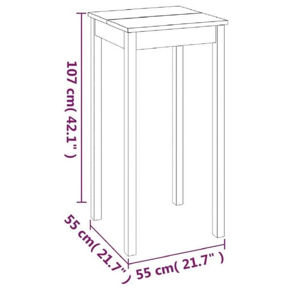Maison Exclusive - Barbord MDF sort 55x55x107 cm