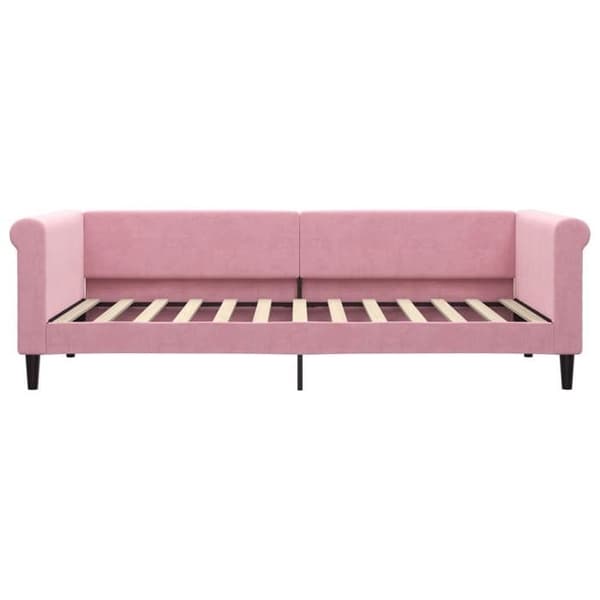 Maison Exclusive - Sängsoffa utan madrass rosa 90x200 cm sammet Ros