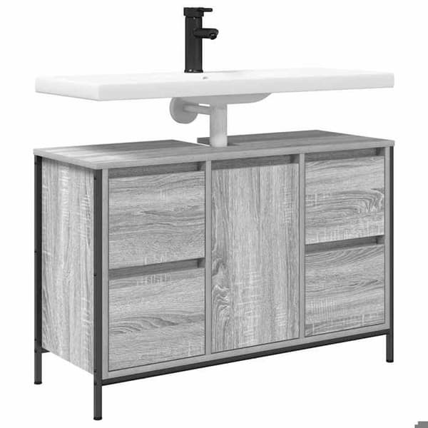 Maison Exclusive - Underskabs møbel med skuffer sonoma grå 90x34,5x60cm