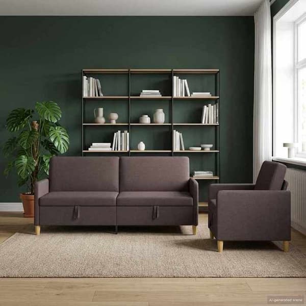 Maison Exclusive - Sofa med opbevaring 2 stk Mørkebrun Polyester