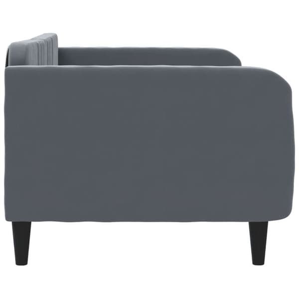 Dagsäng - EXKLUSIVT HUS - Vila säng - Mörkgrå sammet - 90x200 cm - Inkluderad ribbotten mörkgrå