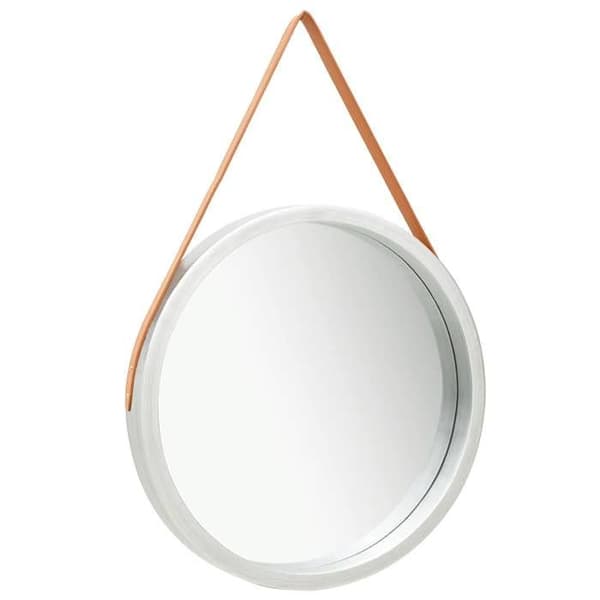 Maison Exclusive - Väggspegel med rem 60 cm Silverfärgad