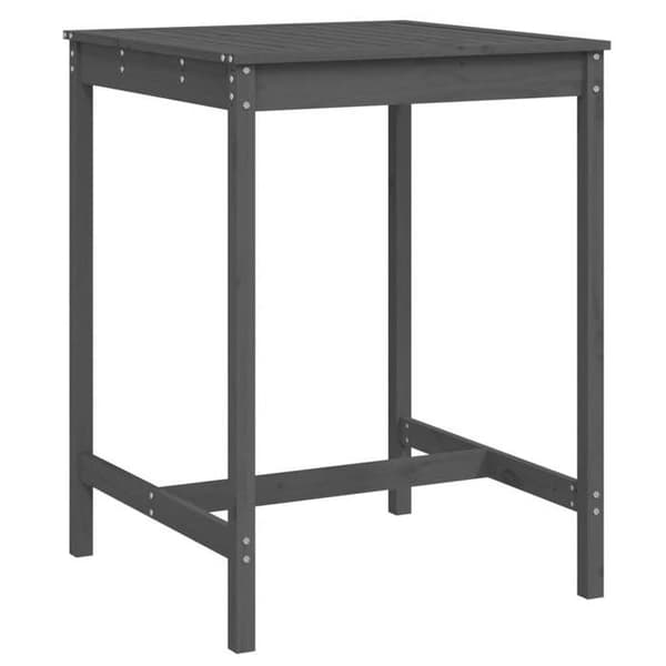 Maison Exclusive - Harmaa puutarhapöytä 82,5x82,5x110 cm massiivipuusta Grå