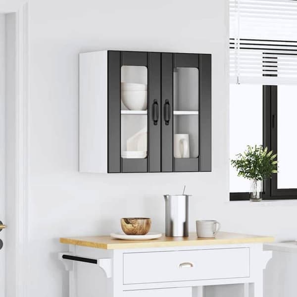 Maison Exclusive - Köksskåp med glasdörr Lucca svart
