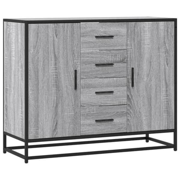Maison Exclusive - Buffé Sonoma Grå 92x35x76 cm Ingenjörsträ Sonoma grå