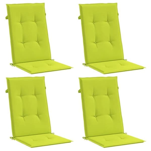 Maison Exclusive - Hög ryggstolskuddar för trädgård, 4-pack, klargrön