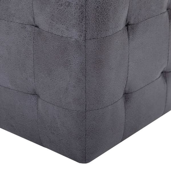 Sängbord - Maison Exclusive - 2 st - Syntetiskt mocka - 30x30x30 cm - Nutida Grå