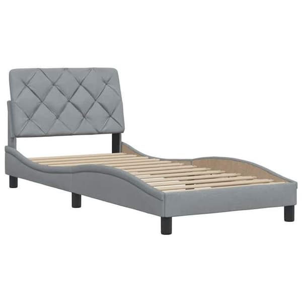 Maison Exclusive - Sängram utan madrass ljusgrå 90x190 cm tyg