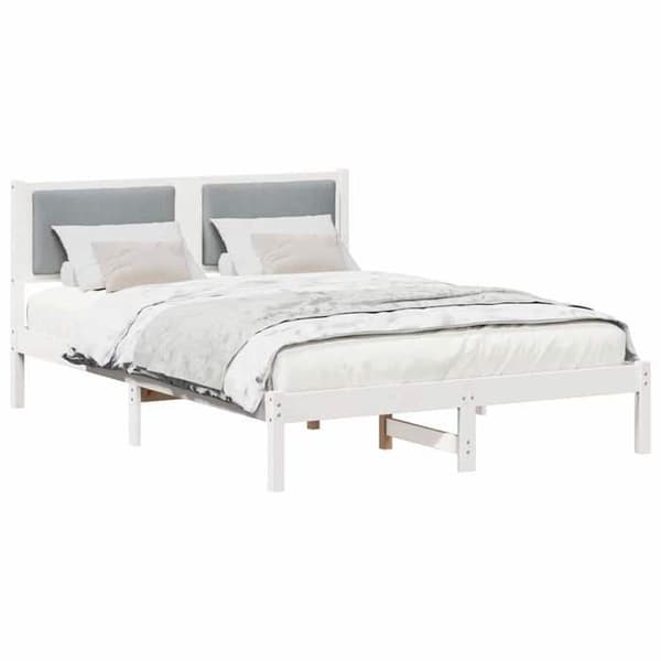 Maison Exclusive - Sängram Ljusgrå 150 x 200 cm Massivt trä