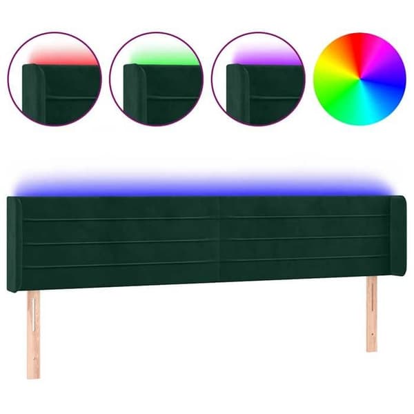 Maison Exclusive - LED-pääty vihreä 183x16x78/88 cm sametti mörkgrön