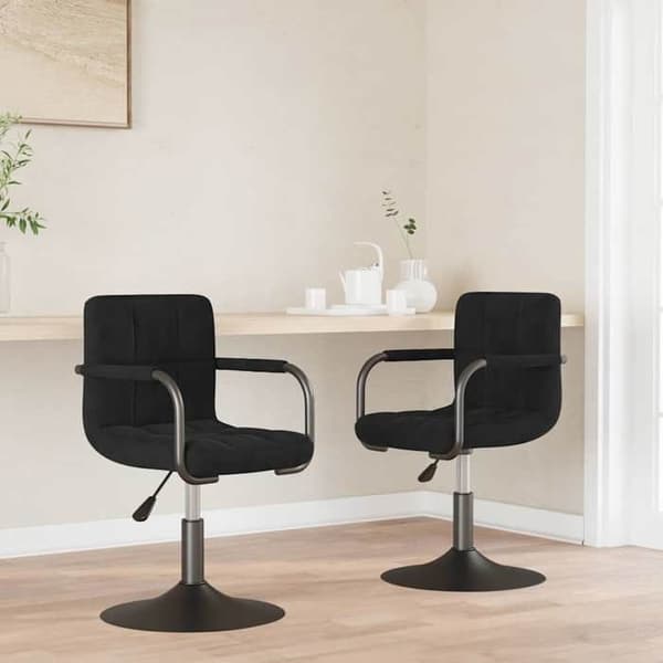Maison Exclusive - Snurrande matstolar set om 2 svart sammet