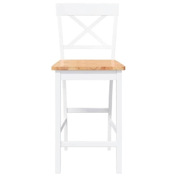 Barstole - EKSKLUSIV HUS - Sæt af 2 - Massivt gummitræ - Hvid - Ergonomisk design Vit
