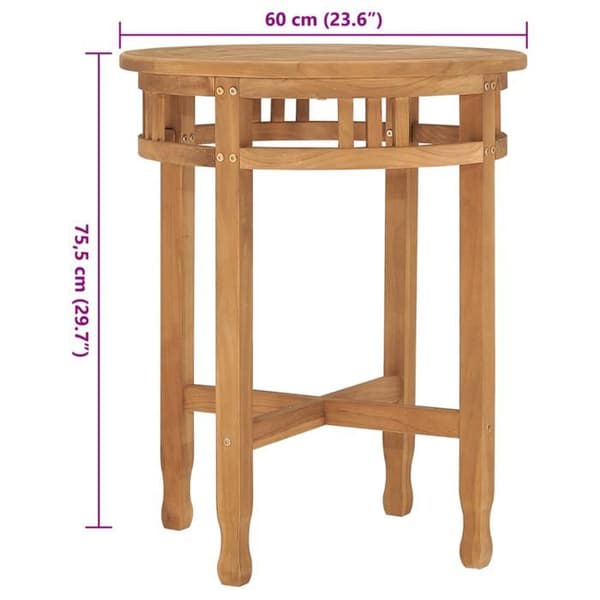 Maison Exclusive - Bistrobord Ø60x75,5 cm i solid teakträ