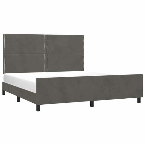 Maison Exclusive - Sängram utan madrass mörkgrå 160x200 cm sammet