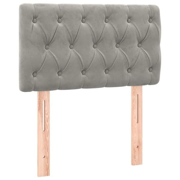Maison Exclusive - LED Hovedgærde Lys Grå 80x7x78/88 cm Velour Ljusgrått