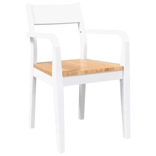 Maison Exclusive - Spisestole 2 stk hvid massiv gummitræ