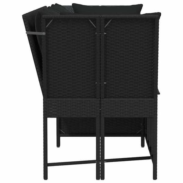 Maison Exclusive - Trädgårdsoffa med svarta kuddar i flätad resin