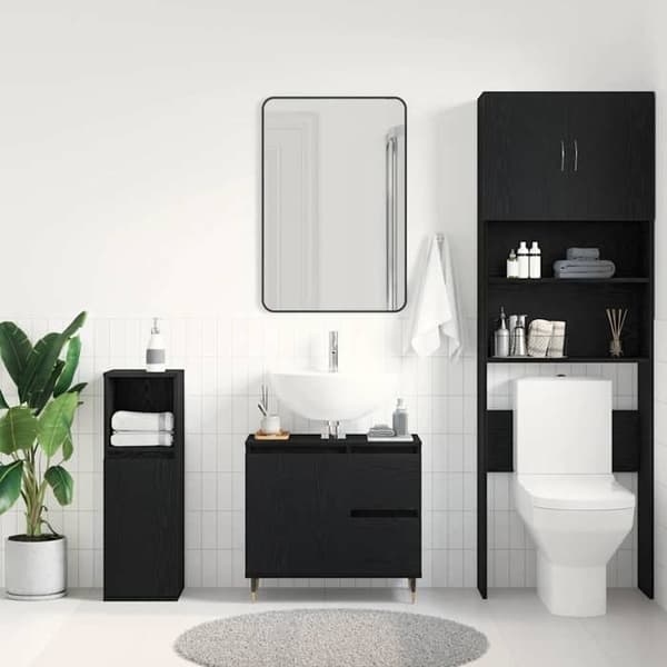 Maison Exclusive - Badeværelsesskab Sort eg 65 x 33 x 60 cm