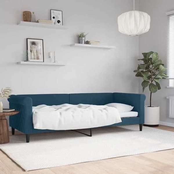 Maison Exclusive - Sängsoffa utan madrass blå 80x200 cm sammet Blå