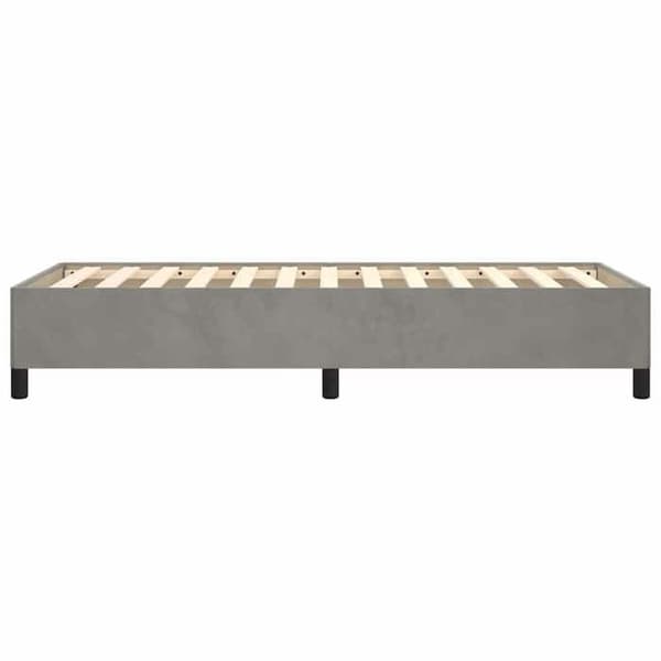 Sengestel - EKSKLUSIV HUS - 80x200 cm - Lys grå velour - Lamelseng - 1 plads Ljusgrått