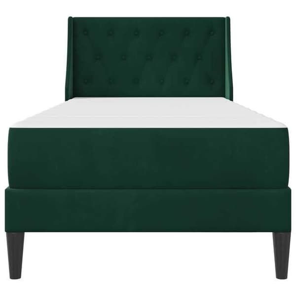 Maison Exclusive - Sängram med madrass Mörkgrön 90 x 200 cm Sammet