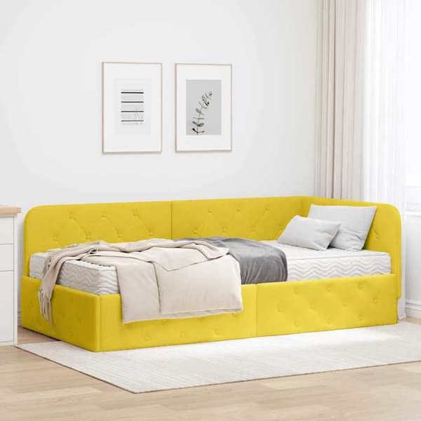 Maison Exclusive - Gul hörnsängram 100 x 200 cm Sammet Gul