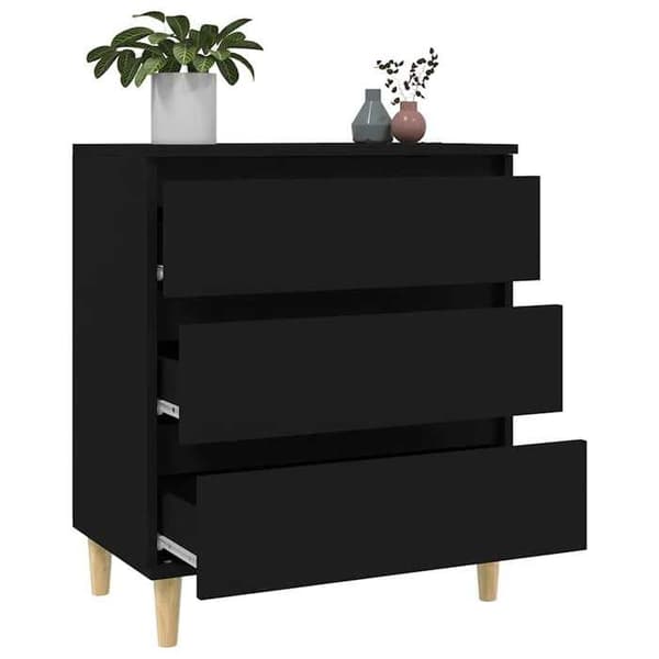 Maison Exclusive - Buffé Svart 60x35x70 cm Ingenjörsträ