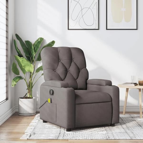 Maison Exclusive - Lænestol med massagefunktion, justerbar, Taupe Stof
