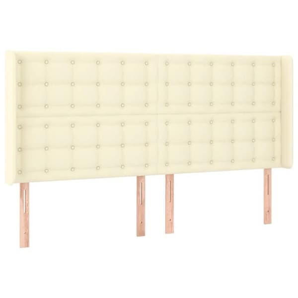Maison Exclusive - LED Hovedgærde Creme 203x16x118/128 cm Simililæder