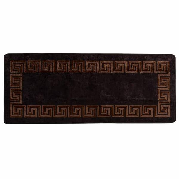 Maison Exclusive - Marsan musta matto 80 x 200 cm polyesteriä ja PVC:tä