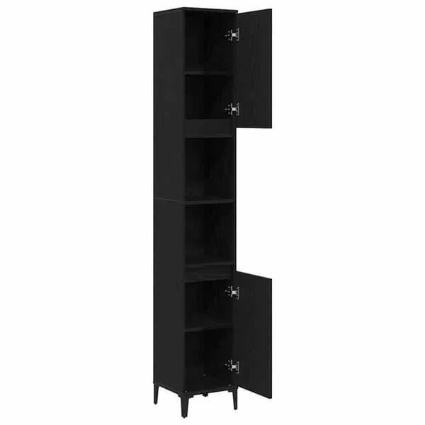 Maison Exclusive - Badeværelsesskab Sort eg 30 x 30 x 190 cm svart ek