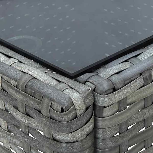 Maison Exclusive - Trädgårdsbord Grå 75x40x37 cm Flätad resin