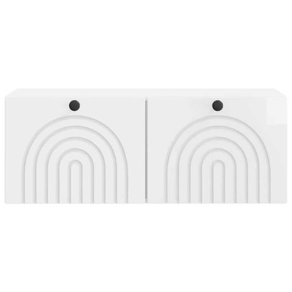 Exklusivt Hem - Väggmonterad TV-möbel Väggmontering Vit glansig 78,5 x 31 x 30 cm