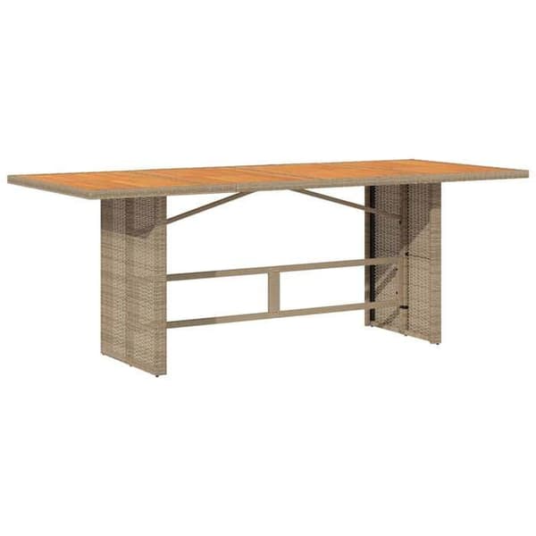 Maison Exclusive - Trädgårdsset med matbord och kuddar 9 delar beige Poly rotting