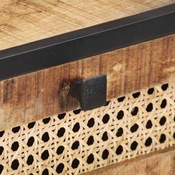 Maison Exclusive - Konsolbord 100x35x75 cm Mango træ og naturlig rør